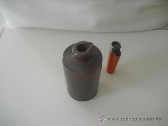 Escriban&iacute;a: TINTERO ANTIGUO DE CERAMICA GRES , con incripci&oacute;n. - Foto 4