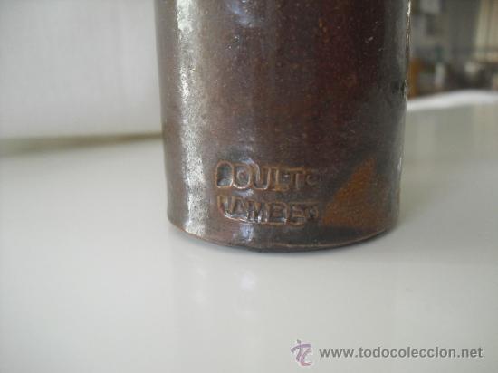 Escriban&iacute;a: TINTERO ANTIGUO DE CERAMICA GRES , con incripci&oacute;n. - Foto 2