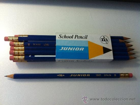 Escriban&iacute;a: DOCENA DE ANTIGUOS LAPICES JUNIOR. NUM. 2. NUEVOS, SIN ESTRENAR. - Foto 2