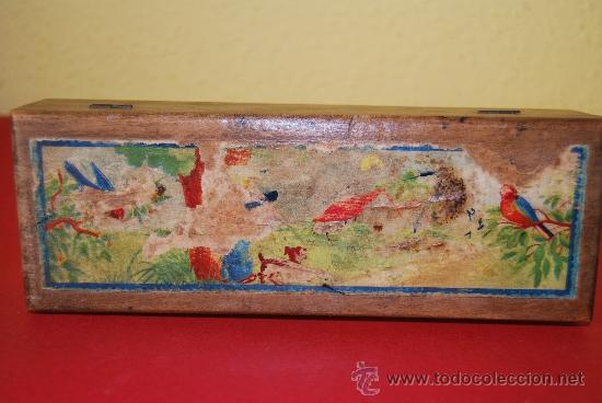 Escriban&iacute;a: ESTUCHE DE MADERA - PLUMIER - A&Ntilde;OS 40-50 - Foto 3