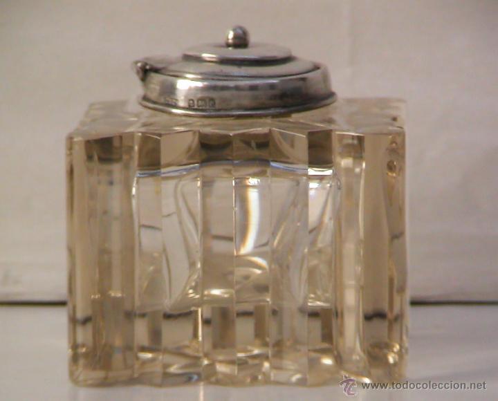 Escriban&iacute;a: Tintero de cristal tallado victoriano - Foto 1