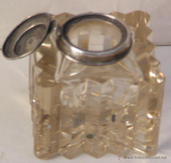Escriban&iacute;a: Tintero de cristal tallado victoriano - Foto 2