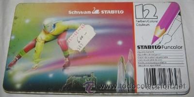 Escriban&iacute;a: ESTUCHE DE LATA CON L&Aacute;PICES SCHWAN STABILO FUNCOLOR - Foto 1