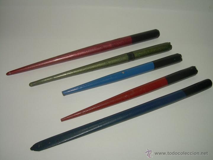 Escriban&iacute;a: LOTE DE ANTIGUOS PORTAPLUMAS DE MADERA. - Foto 1