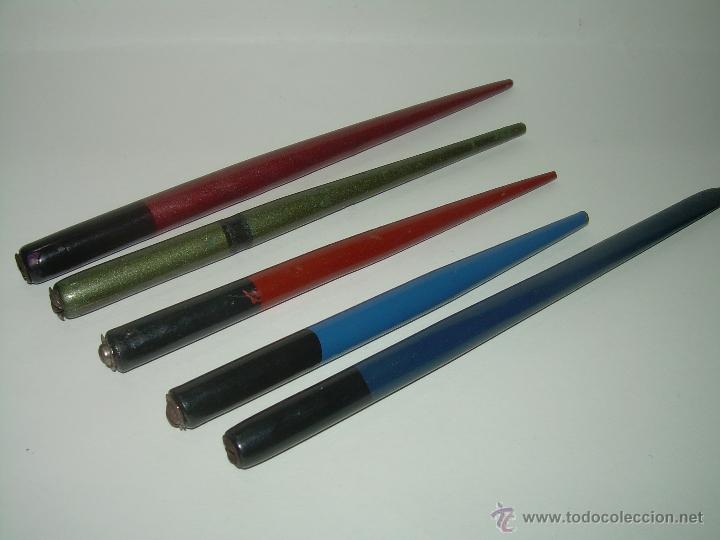 Escriban&iacute;a: LOTE DE ANTIGUOS PORTAPLUMAS DE MADERA. - Foto 2