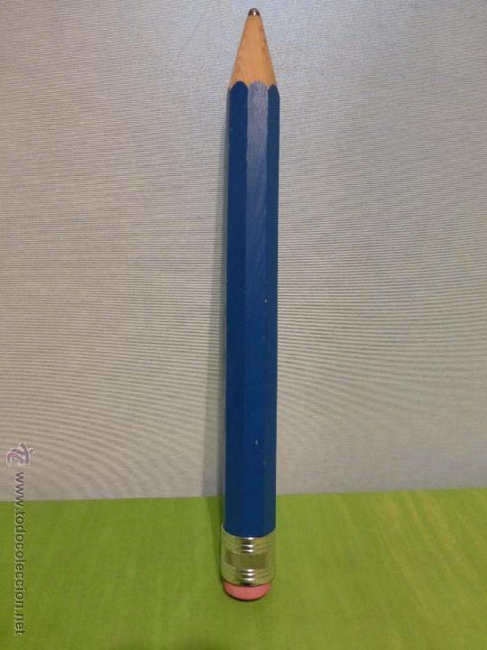 Escriban&iacute;a: CURIOSO Y ORIGINAL LAPICERO GIGANTE EN MADERA CON GOMA DE BORRAR Y PERFECTAMENTE OPERATIVO
