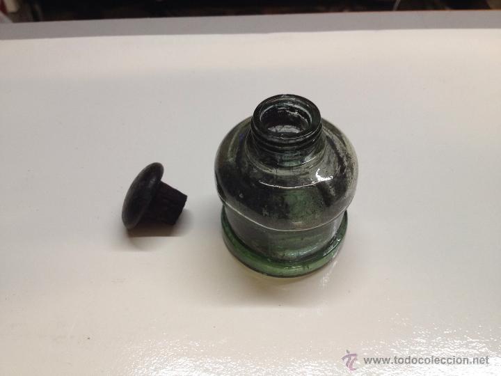 Escriban&iacute;a: TINTERO MARCA GERENTE CON TAPON DE CORCHO Y MADERA - Foto 1