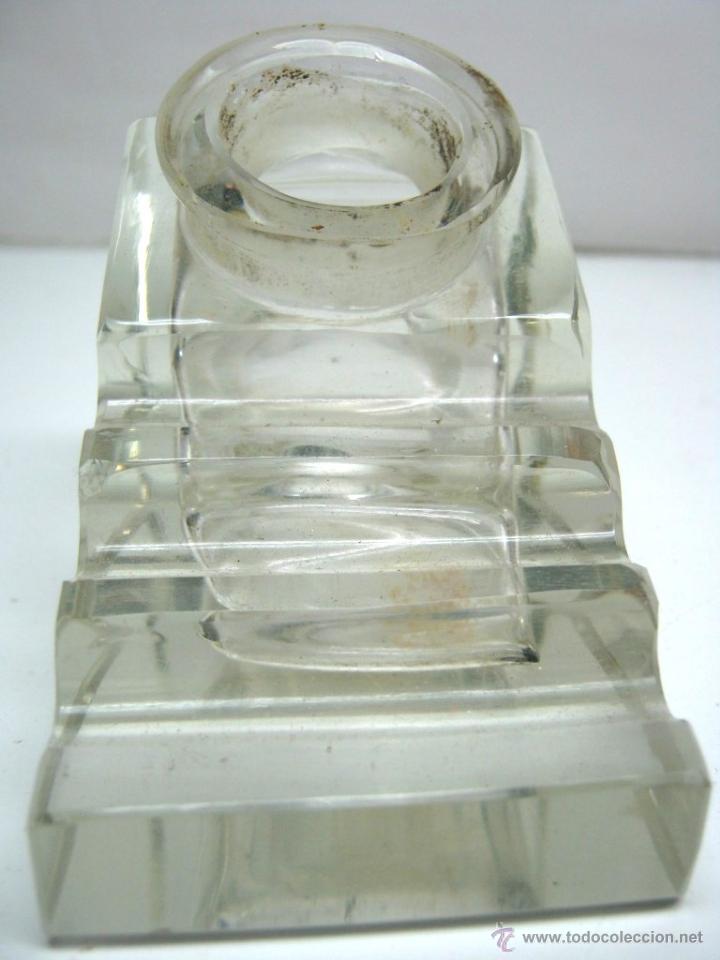 Escriban&iacute;a: Gran tintero y portaplumas de cristal - Foto 1