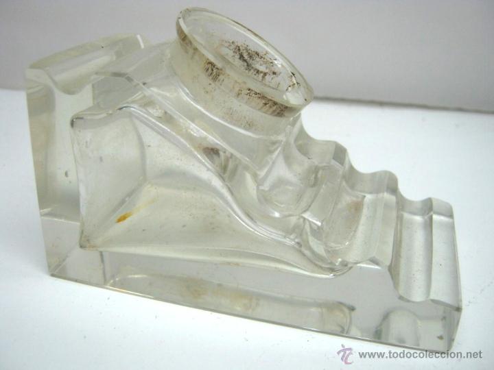 Escriban&iacute;a: Gran tintero y portaplumas de cristal - Foto 3