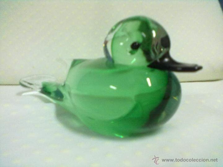 Escriban&iacute;a: PATO PISAPAPELES CRISTAL VERDE Y TRANSPARENTE - Foto 2