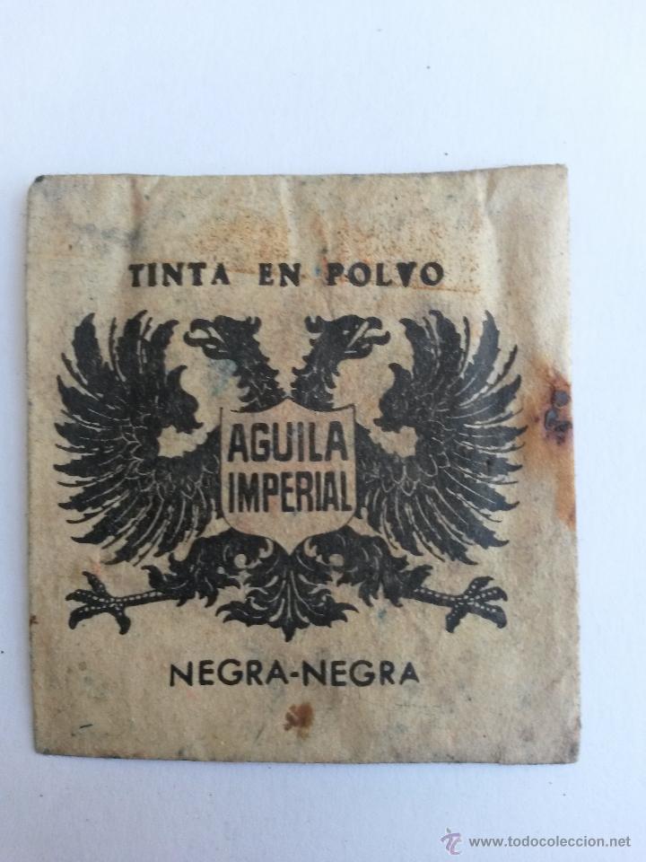 Escrita: Tinta negra antigua en polvo ,aguila imperial sobre lleno de 5,5 x 5 cms