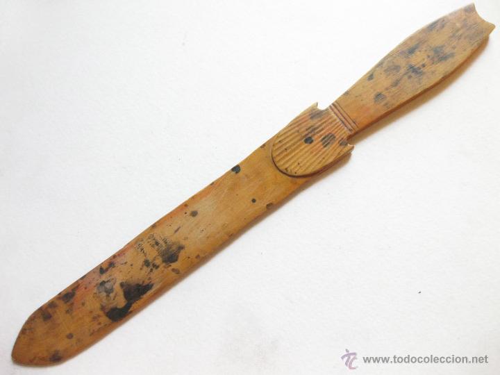 Escriban&iacute;a: ABRECARTAS DE MADERA ANTIGUO - Foto 2