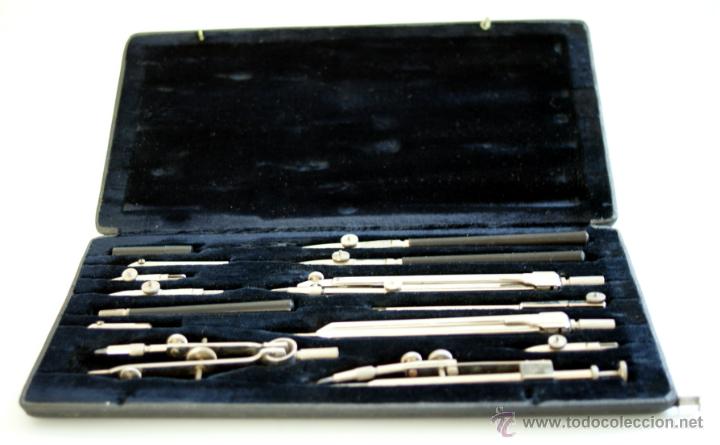Escriban&iacute;a: CAJA DE COMPASES MARCA F.A.P. - 14 ELEMENTOS - Foto 3