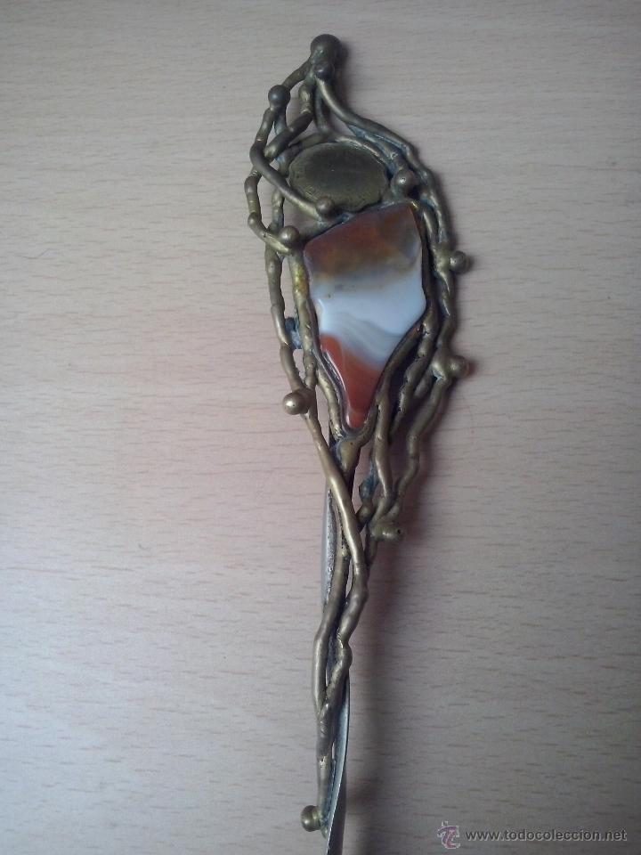 Escriban&iacute;a: abrecartas bronce con piedra agata - Foto 3