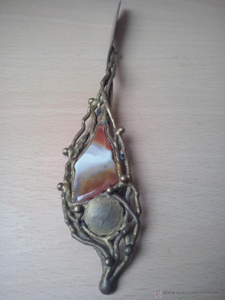 Escriban&iacute;a: abrecartas bronce con piedra agata - Foto 10