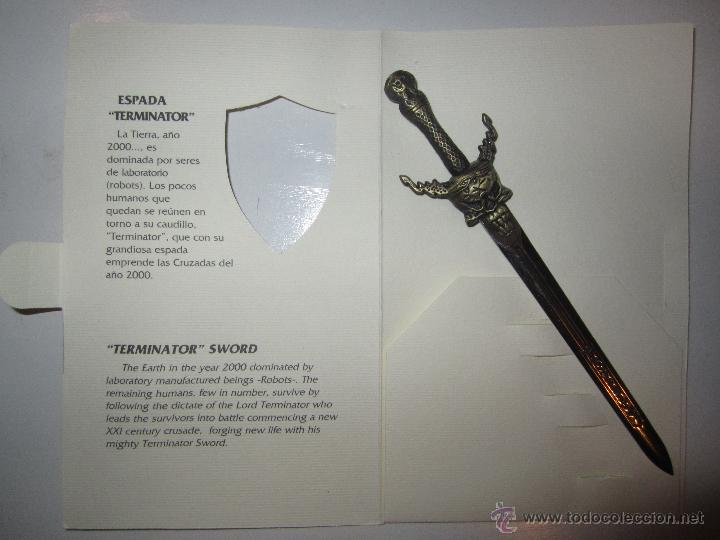 Escriban&iacute;a: ABRECARTAS ESPADA TERMINATOR 16 cm. ELABORADA EN TOLEDO - Foto 2