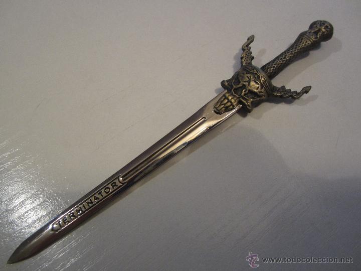 Escriban&iacute;a: ABRECARTAS ESPADA TERMINATOR 16 cm. ELABORADA EN TOLEDO - Foto 3