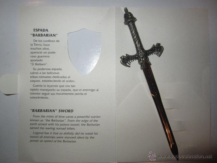 Escriban&iacute;a: ABRECARTAS ESPADA BARBARIAN 16 cm. ELABORADA EN TOLEDO - Foto 2