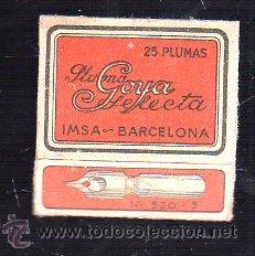 Escriban&iacute;a: FRONTAL DE CAJA DE PLUMA SELECTA GOYA. IMSA, BARCELONA. - Foto 1