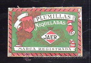 Escriban&iacute;a: FRONTAL DE CAJA DE PLUMILLAS NIQUELADAS JAER. - Foto 1