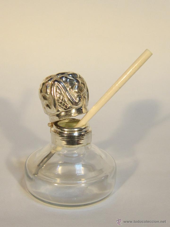 Escriban&iacute;a: TINTERO DE CRISTAL Y PLUMA DE MADERA CON PLATA DE LEY - Foto 8