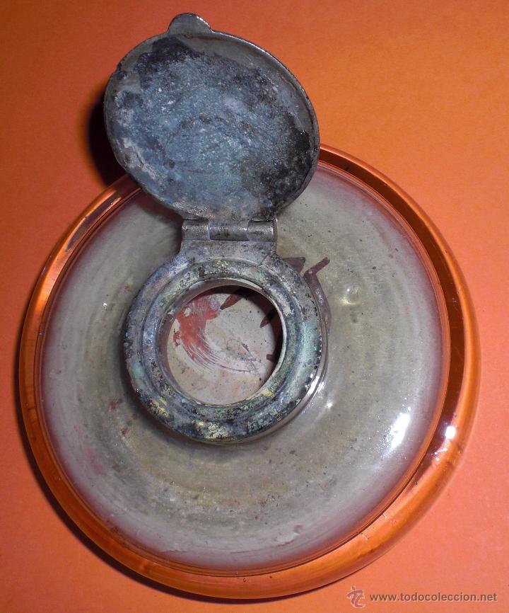 Escriban&iacute;a: Antiguo tintero de cristal zxy - Foto 2