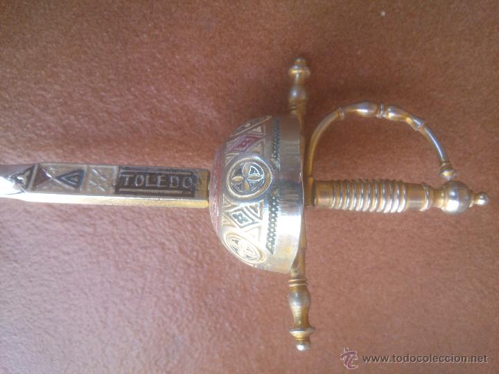 Escriban&iacute;a: Abrecartas Damasquinado de Toledo. - Foto 2