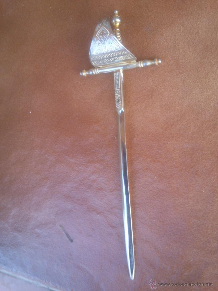 Escriban&iacute;a: Abrecartas Damasquinado de Toledo. - Foto 1