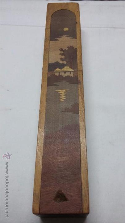 Escriban&iacute;a: ANTIGUO PLIMIER DE MADERA CON PRECIOSA MARQUETERIA - Foto 5