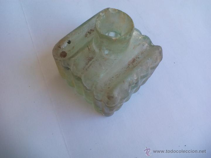 Escriban&iacute;a: Antiguo bote, tarro o tintero de cristal tallado - Foto 2