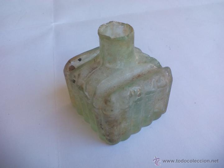 Escriban&iacute;a: Antiguo bote, tarro o tintero de cristal tallado - Foto 3