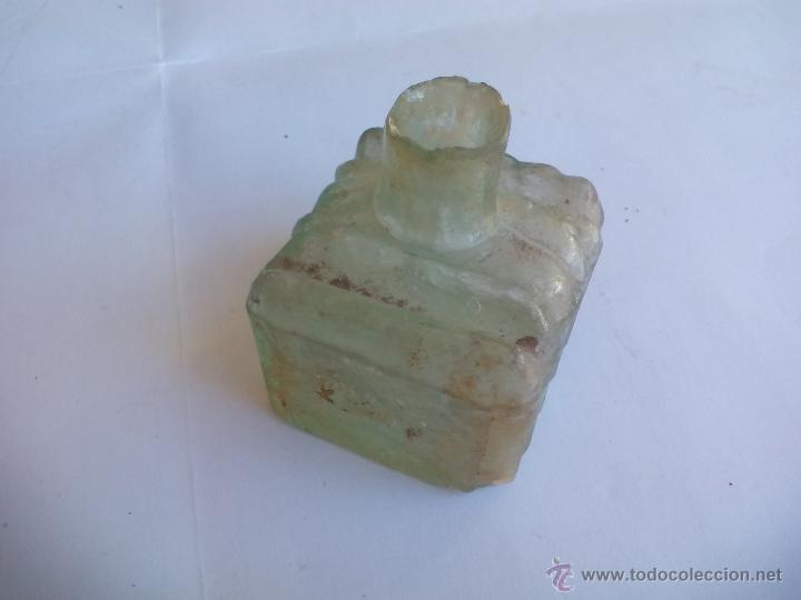 Escriban&iacute;a: Antiguo bote, tarro o tintero de cristal tallado - Foto 5