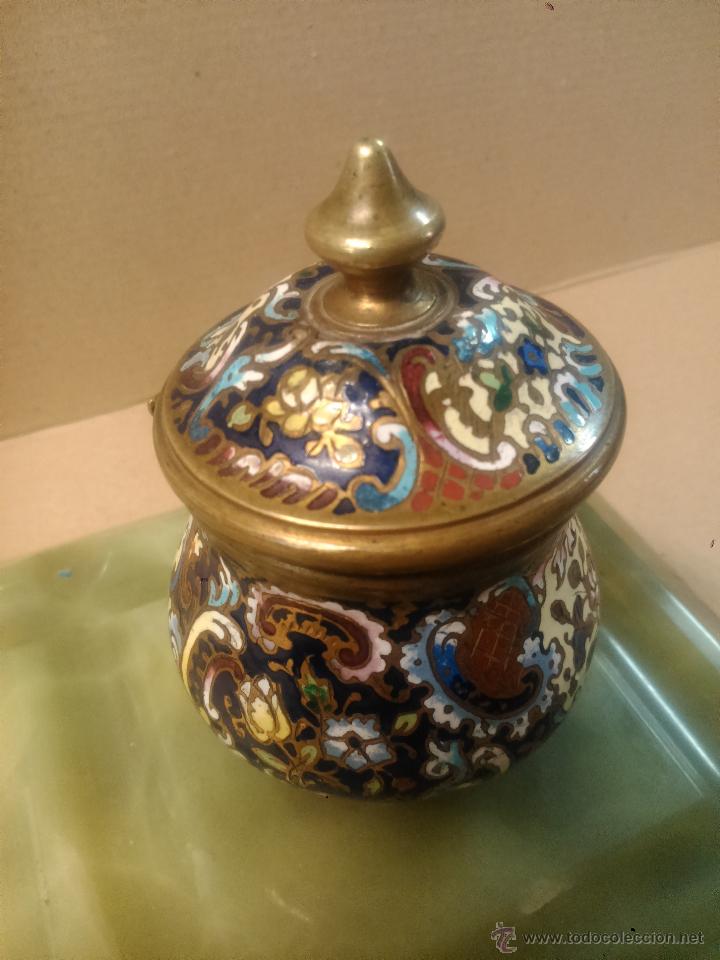Escriban&iacute;a: Tintero en bronce esmaltado cloissone - Foto 4