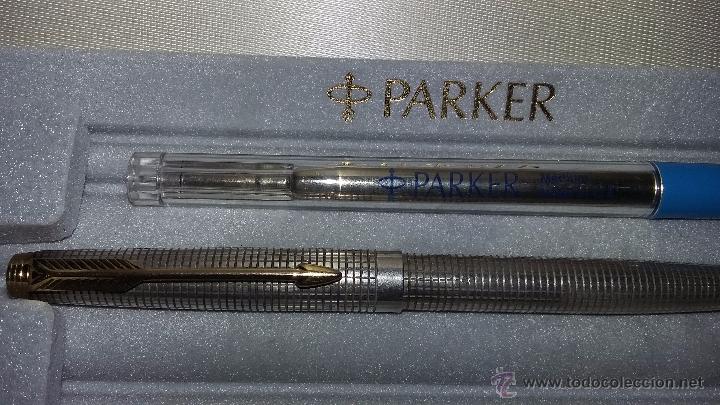 Escriban&iacute;a: BOLIGRAFO PARKER 75 SIN USO EN PLATA CON RECAMBIO - Foto 2