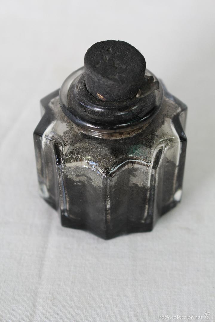 Escriban&iacute;a: tintero antiguo en cristal - Foto 1