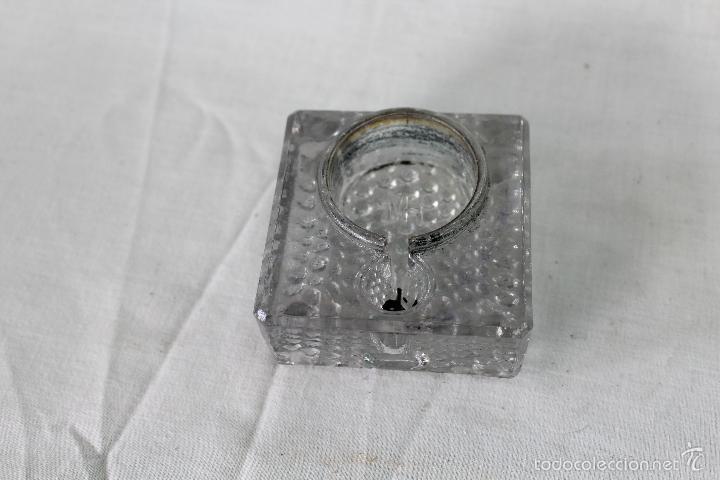 Escriban&iacute;a: escribania soporte de cristal para tintero y pluma - Foto 4