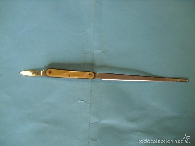 Escriban&iacute;a: abrecartas y navaja, marca stainless, antigua - Foto 1