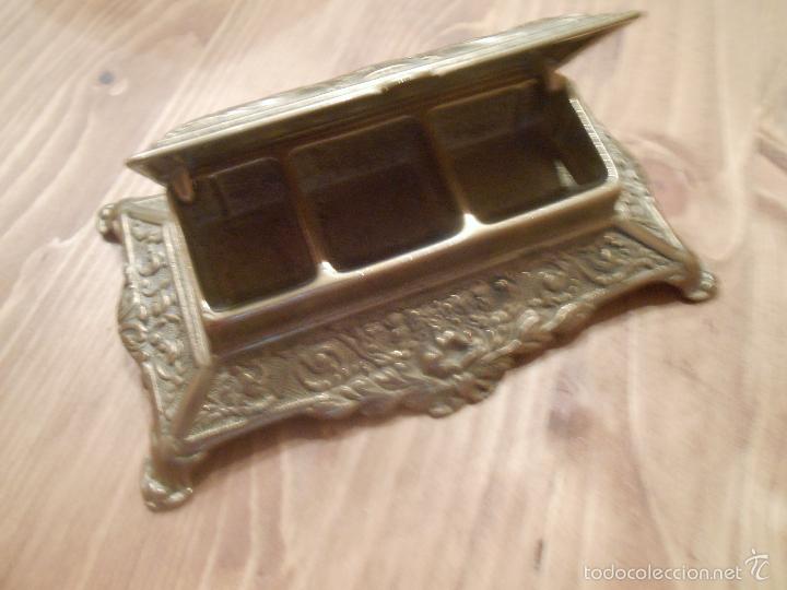 Escriban&iacute;a: TINTERO BRONCE ANTIGUO - Foto 2