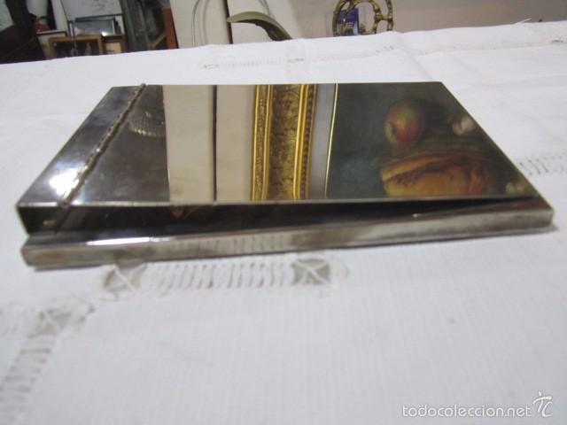 Escriban&iacute;a: Portabloc de alpaca. Base forrada. 15 x 11 cms. - Foto 3