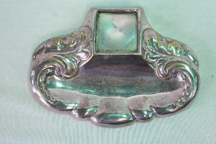 Escriban&iacute;a: escribania en metal plateado - Foto 2