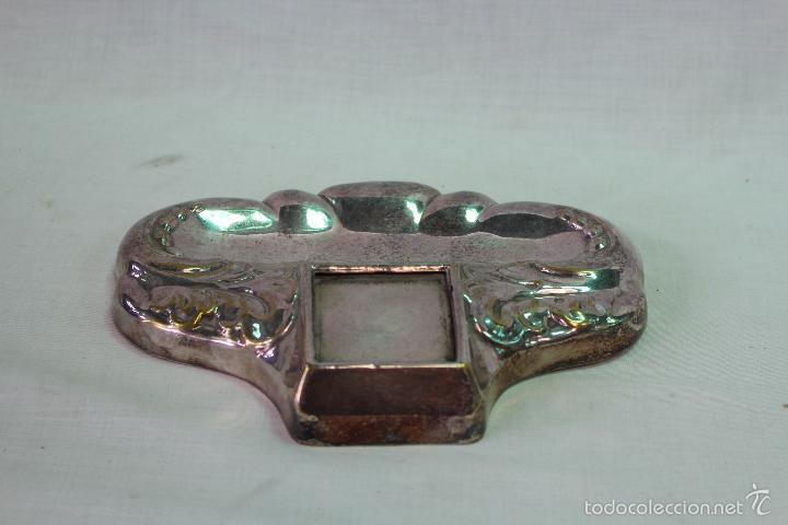 Escriban&iacute;a: escribania en metal plateado - Foto 4