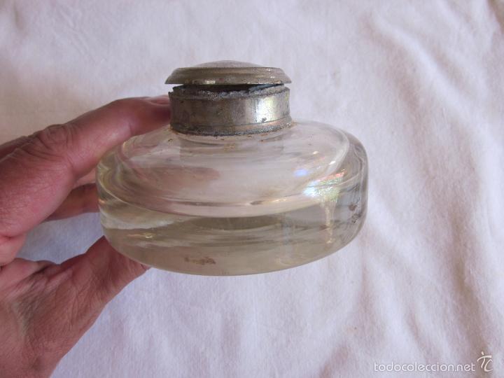 Escriban&iacute;a: Antiguo tintero de cristal de principios s.XX - Foto 1