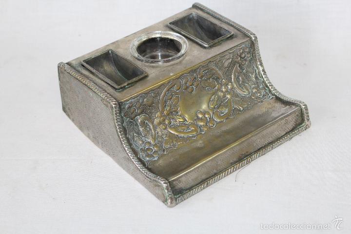 Escriban&iacute;a: escribania en metal plateado - Foto 4