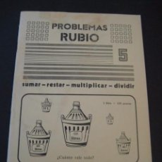 Escribanía: PROBLEMAS RUBIO, SUMAR RESTAR MULTIPLICAR DIV Nº5. ANTIGUO CUADERNO ESCOLAR AÑO 1977. SIN ESTRENAR.