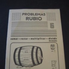 Escribanía: PROBLEMAS RUBIO, SUMAR RESTAR MULTIPLICAR DIV Nº6. ANTIGUO CUADERNO ESCOLAR AÑO 1977. SIN ESTRENAR.