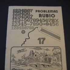 Escribanía: PROBLEMAS RUBIO, Nº17. ANTIGUO CUADERNO ESCOLAR AÑO 1978. SIN ESTRENAR.