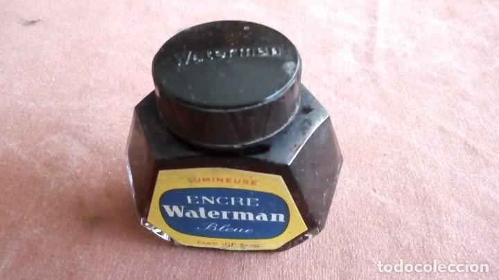 Escriban&iacute;a: ANTIGUO TINTERO WATERMAN BLUE, VACIO - Foto 1