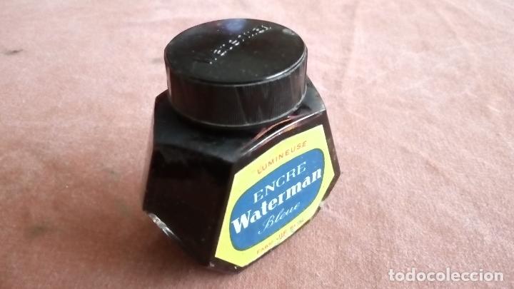 Escriban&iacute;a: ANTIGUO TINTERO WATERMAN BLUE, VACIO - Foto 2