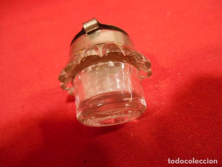 Escriban&iacute;a: ANTIGUO TINTERO DE CRISTAL Y METAL CROMADO - Foto 2