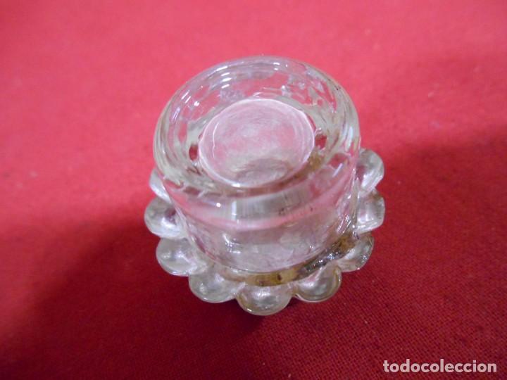 Escriban&iacute;a: ANTIGUO TINTERO DE CRISTAL Y METAL CROMADO - Foto 3